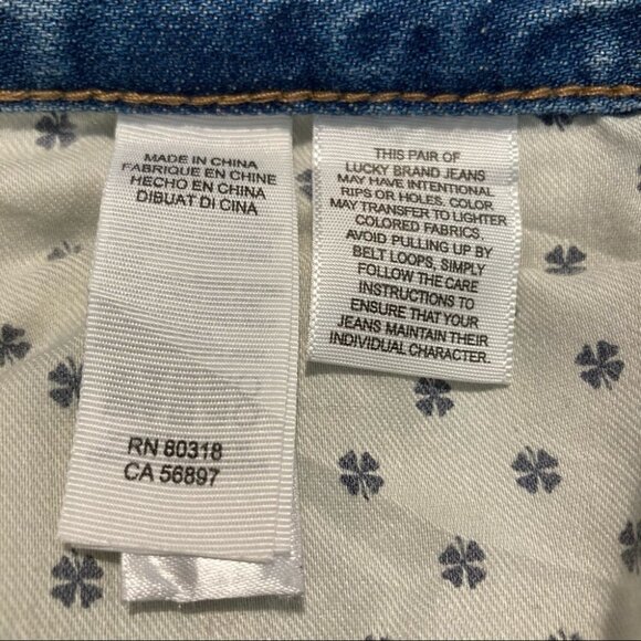 LUCKY BRAND Sz 00/24 The Cut Off Embroidered Hem Mid-Rise Denim Jean Shorts - Picture 9 of 12